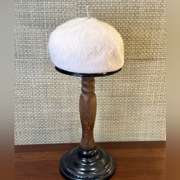 VTG 1990's Kangol Beige Angora & Wool Beret United Kingdom - Picture 2 of 11